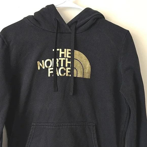 The North Face Long Sleeve Hoodie Women's Black Gold Size Medium - Picture 3 of 8